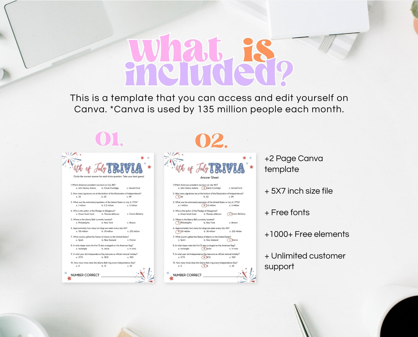 Printable 4th of July Trivia Game, July 4th Games, Independence Day Games, Patriotic Games, 4th of July Party Games, American Trivia Game