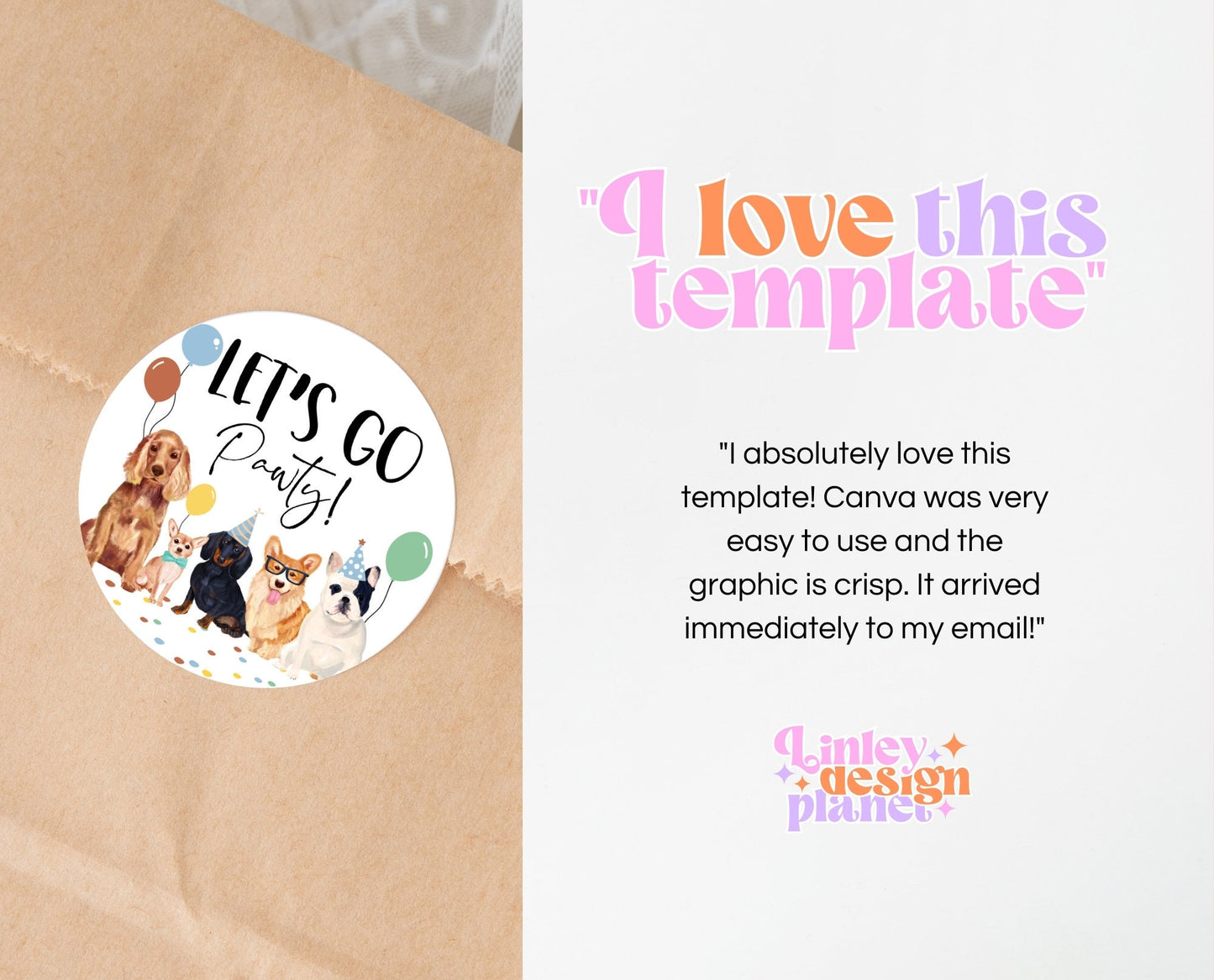 Editable Boy Dog Birthday Party Cupcake Toppers Printable, Puppies Birthday Cupcake toppers, Printable Animal Birthday Cake Toppers, BDBP01