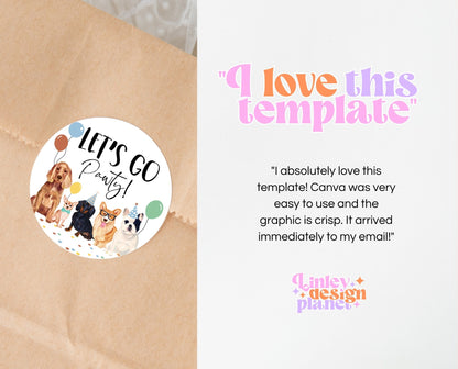 Editable Boy Dog Birthday Party Cupcake Toppers Printable, Puppies Birthday Cupcake toppers, Printable Animal Birthday Cake Toppers, BDBP01