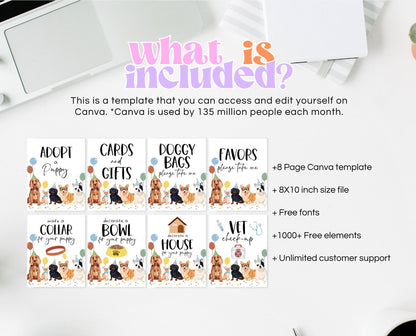 Editable Boy Dog Birthday Sign Bundle, Puppy Birthday Custom Signs, Printable Puppy Sign Pack, Fully Editable Dog Birthday Signs, BDBP01