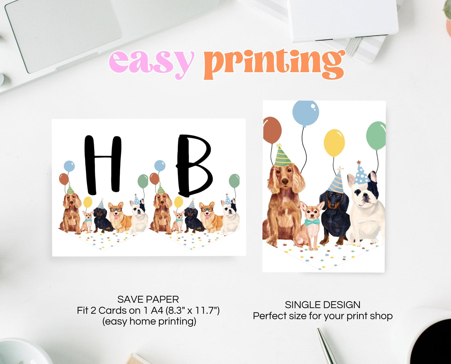 Boy Dog Happy Birthday Banner, Puppy Birthday Banner, Printable Dog Birthday Sign, Dog Happy Birthday Bunting Banner, BDBP01
