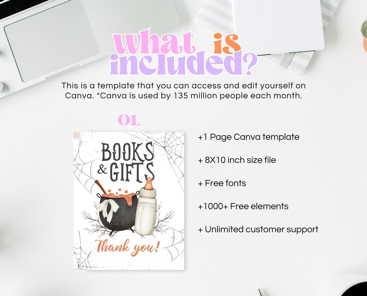 Books & Gifts Sign Halloween Baby Shower, Halloween Baby Shower Sign, Printable Halloween Sign, A Baby Is Brewing Halloween, HBSC01