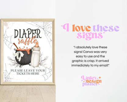 Editable A Baby Is Brewing Halloween Baby Shower Sign Bundle, Halloween Baby Shower Sign Set, Printable Halloween Sign, Halloween, HBSC01