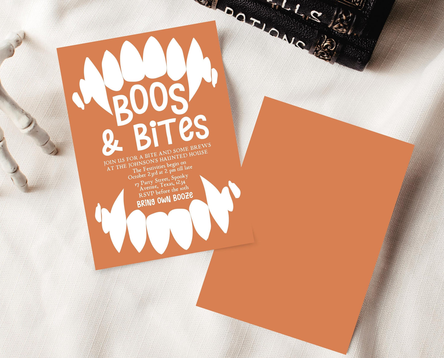 Editable Halloween Vampire Party Invitation, Halloween Booze Party Invite, Printable Halloween Costume Party Invite, Boos And Bites Invite