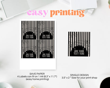Editable Halloween Baby Shower Food Label, Gender Neutral Halloween Baby Shower Tent Cards, Spider Web Baby Shower, HBSC02