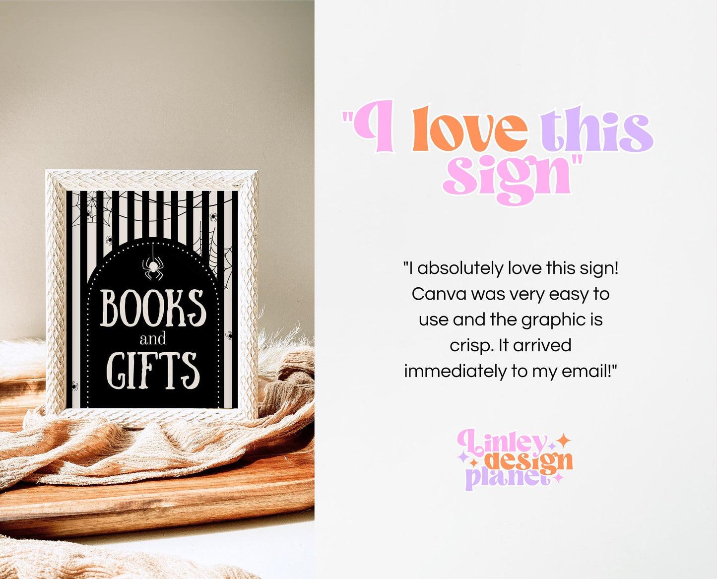 Books And Gifts Sign Halloween Baby Shower, Halloween Baby Shower Sign, Printable Halloween Sign, Dark Modern Halloween Baby Shower, HBSC02