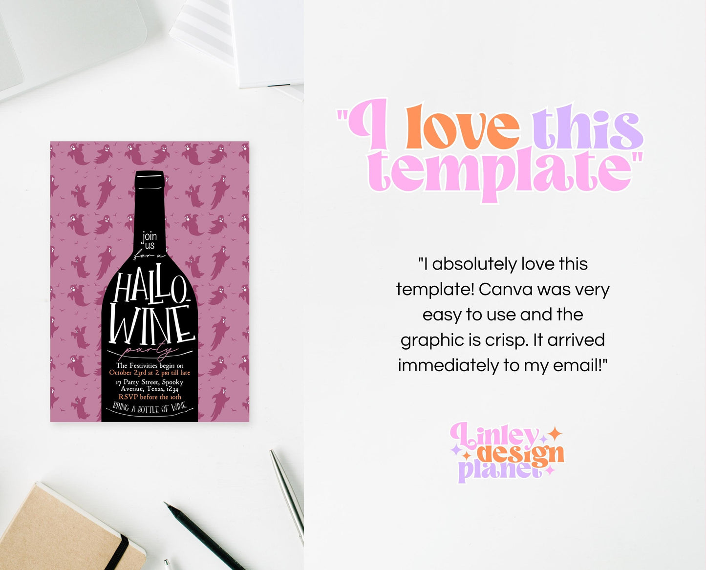 Editable Halloween Wine Invitation, Haunted House Party Invite, Hallo-wine, Printable Halloween Alcohol Invite, Halloween House Party Invite