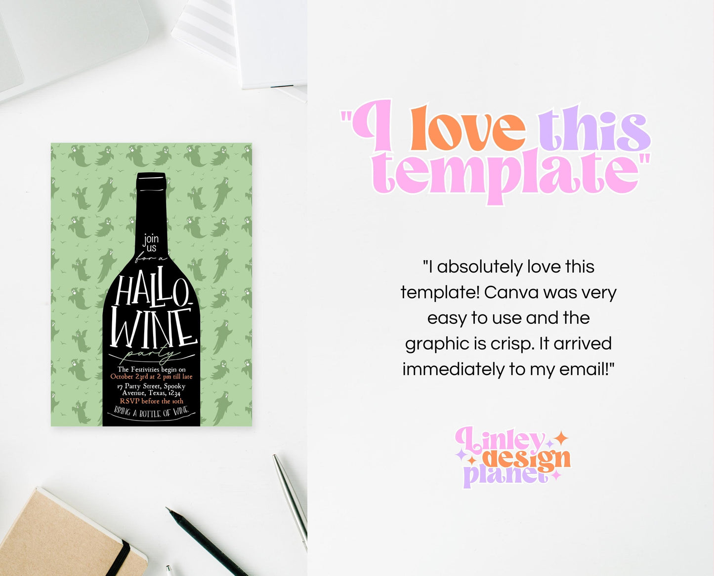 Editable Halloween Wine Invitation, Haunted House Party Invite, Hallo-wine, Printable Halloween Alcohol Invite, Halloween House Party Invite