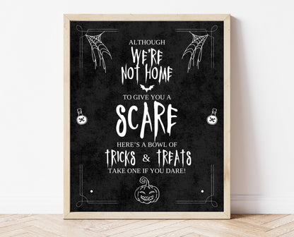 Editable Halloween Trick Or Treat Sign, Halloween Away From Home Sign, Printable Halloween Sign, Please Take One Sign Halloween, Download