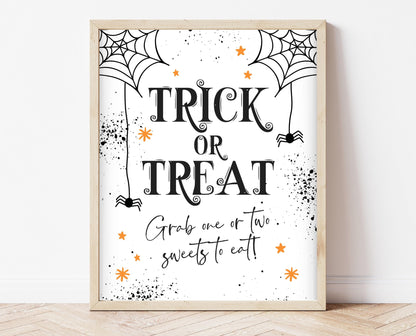 Printable Please Take One Treat Sign, Halloween Trick-Or-Treat Sign, Passing Out Candy, Please Take a Treat Sign, Halloween Candy Sign