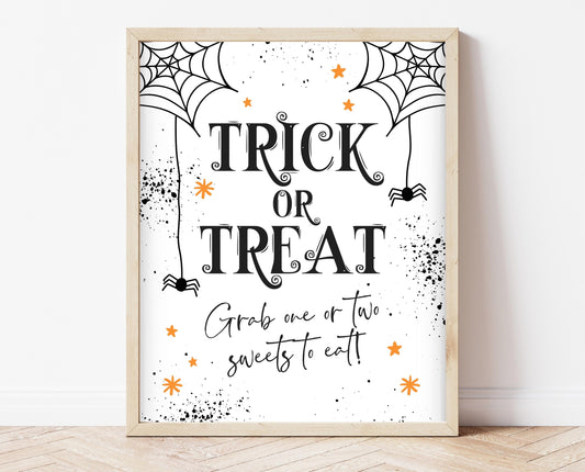 Printable Please Take One Treat Sign, Halloween Trick-Or-Treat Sign, Passing Out Candy, Please Take a Treat Sign, Halloween Candy Sign