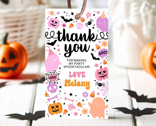 Editable Spooky Birthday Favor Tag, Halloween Birthday Thank You Tag, Spooky Party Favors, Halloween Gift Tag Template, Printable, PHBP01