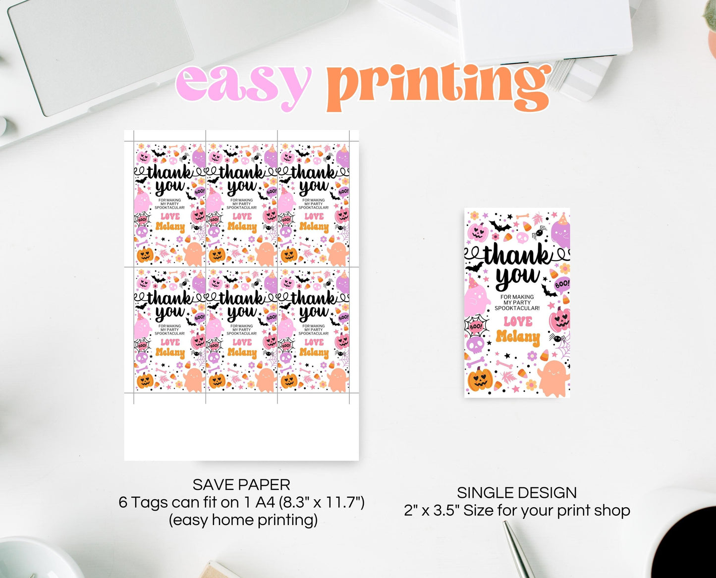 Editable Spooky Birthday Favor Tag, Halloween Birthday Thank You Tag, Spooky Party Favors, Halloween Gift Tag Template, Printable, PHBP01