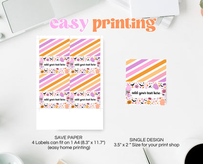 Editable Spooky Birthday Food Label, Halloween Birthday Tent Cards, Spooky Party Table Cards, Halloween Tags Template, Printable, PHBP01
