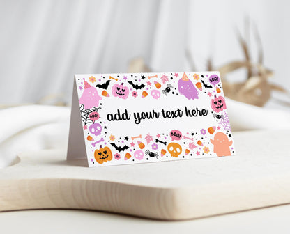 Editable Spooky Birthday Food Label, Halloween Birthday Tent Cards, Spooky Party Table Cards, Halloween Tags Template, Printable, PHBP01