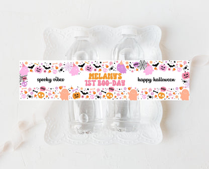 Editable Spooky Birthday Water Bottle Label, Halloween Birthday Labels, Spooky Party Bottle Labels, Halloween, Template, Printable, PHBP01