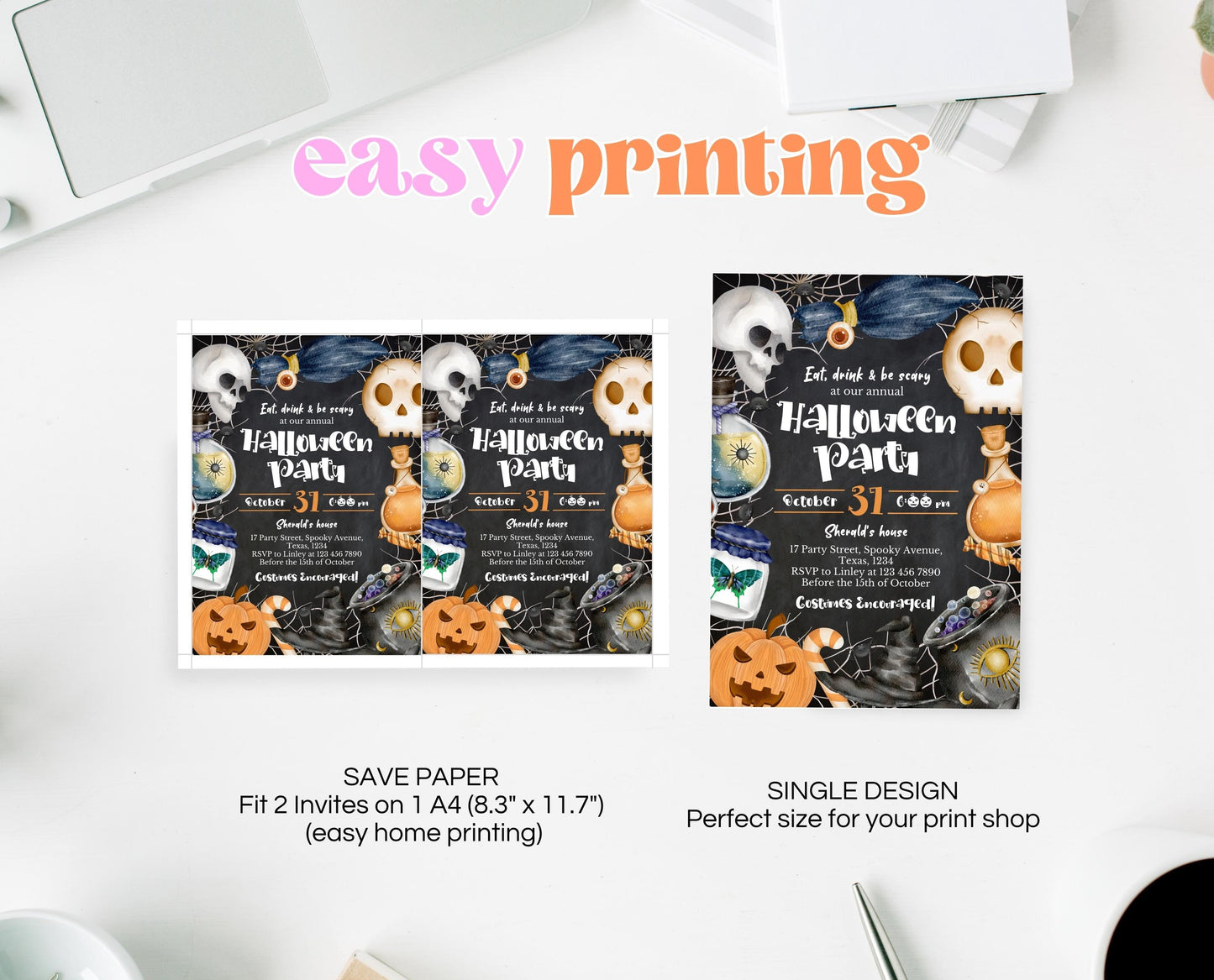 Editable Halloween Invitation, Spooky Halloween Party Invite, Printable Halloween Family Invite, Scary Halloween Invitation, Dark Invite