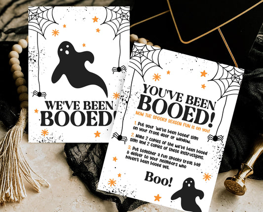 Editable You've Been Booed! Card, Halloween Printable For Friend, You've Been BOOed, Halloween Invitations, Halloween Funny Card