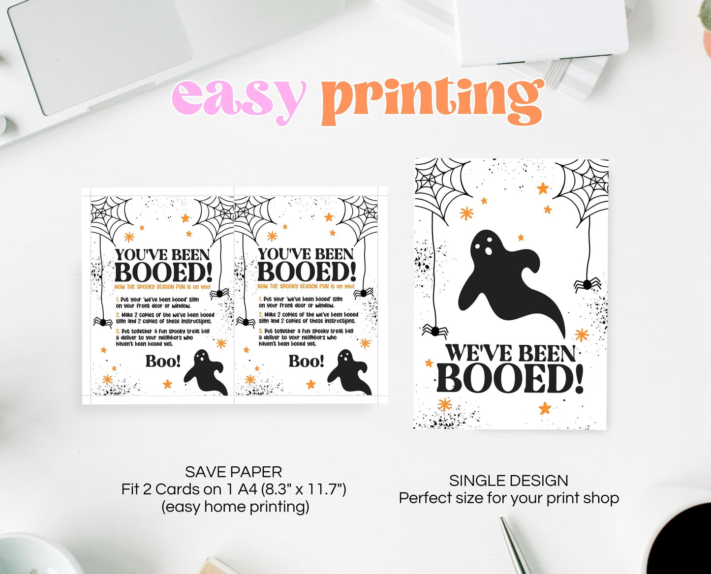 Editable You've Been Booed! Card, Halloween Printable For Friend, You've Been BOOed, Halloween Invitations, Halloween Funny Card