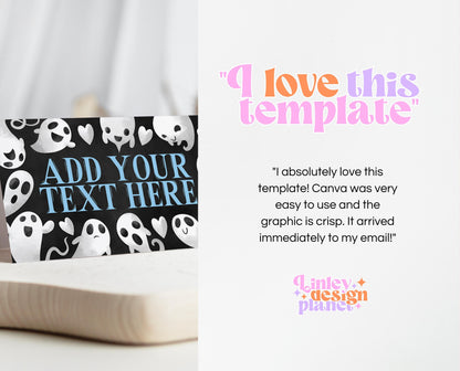 Editable Halloween Baby Shower Food Label, Boy Blue Halloween Baby Shower Tent Cards, A Little Boo Is Almost Due Baby Shower, HBSC03