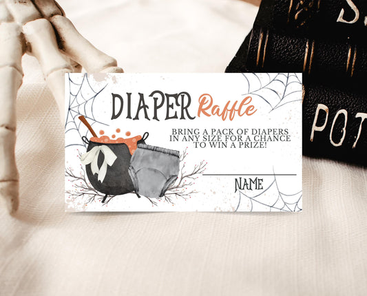 Halloween Diaper Raffle Ticket, Halloween A Baby Is Brewing Baby Shower Game, Halloween Diaper Raffle, Neutral Halloween Baby Shower, HBSC01