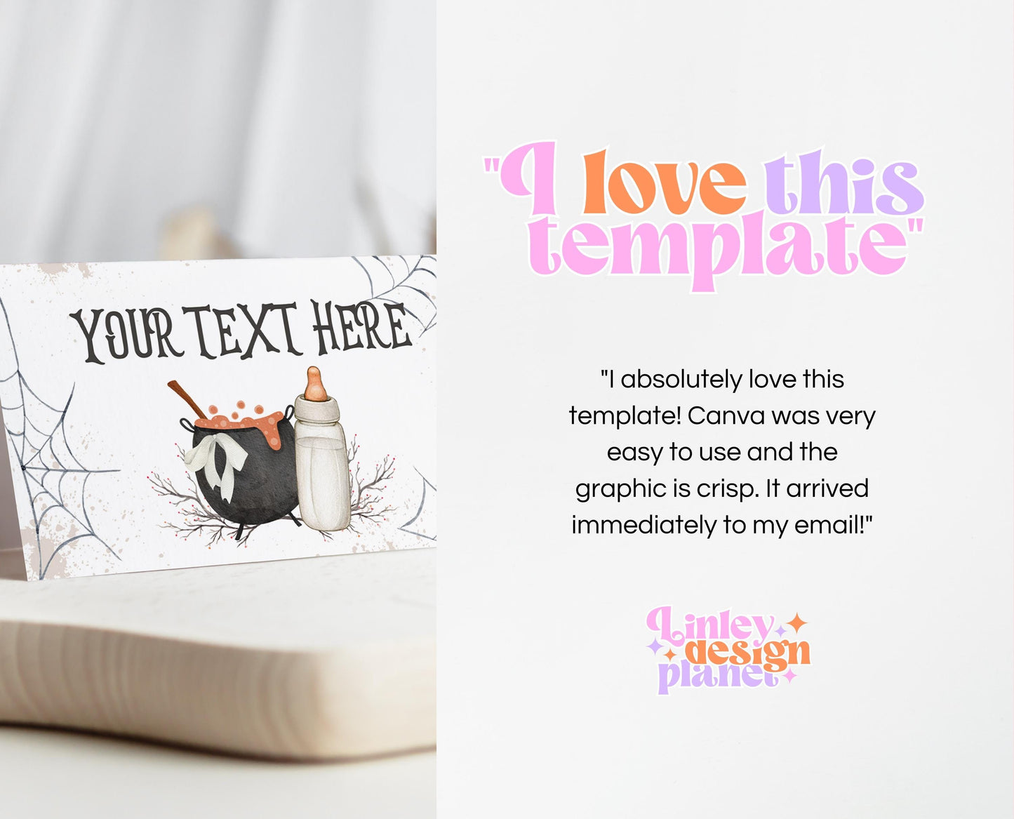 Editable Halloween Baby Shower Food Label, A Baby Is Brewing Baby Shower Table Card Template, Halloween Baby shower Food Label, HBSC01