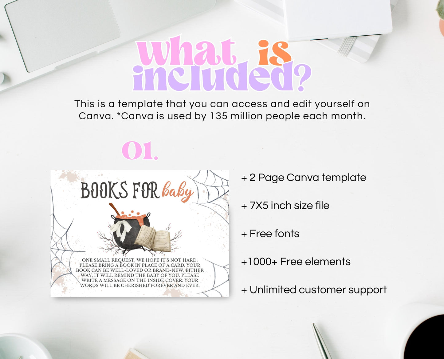 Editable Halloween Books For Baby Card, Halloween A Baby Is Brewing Baby Shower, Printable Halloween Books For Babies Card Template, HBSC01