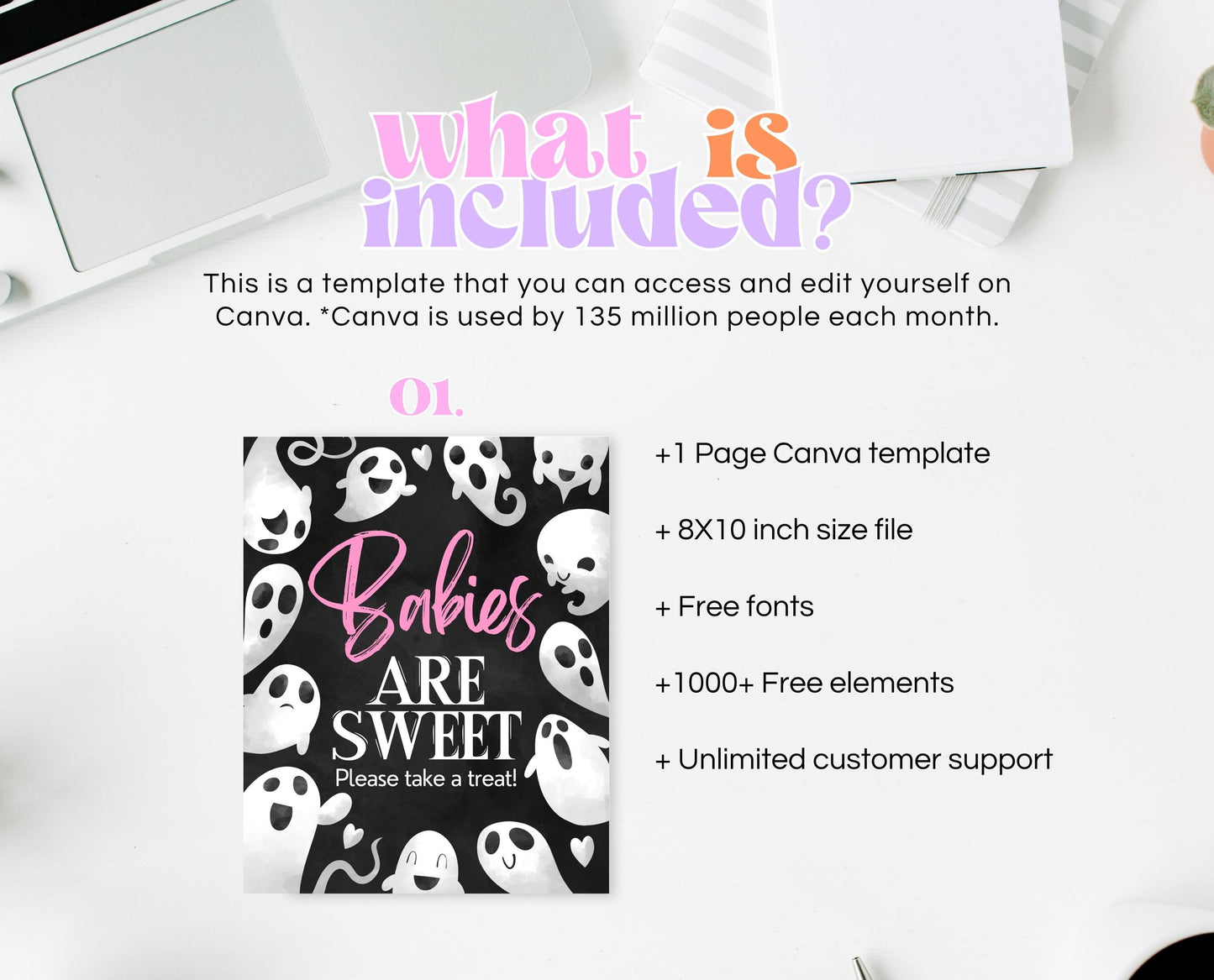 Babies Are Sweet Sign Halloween Baby Shower, Halloween Baby Shower Sign, Printable Halloween Sign, Pink Girl Halloween Baby Shower, HBSC04
