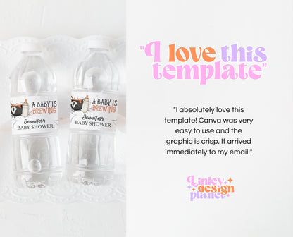 Editable Halloween Baby Shower Water Bottle Label, Halloween Baby Shower Party, Printable Halloween Bottle Labels, HBSC01