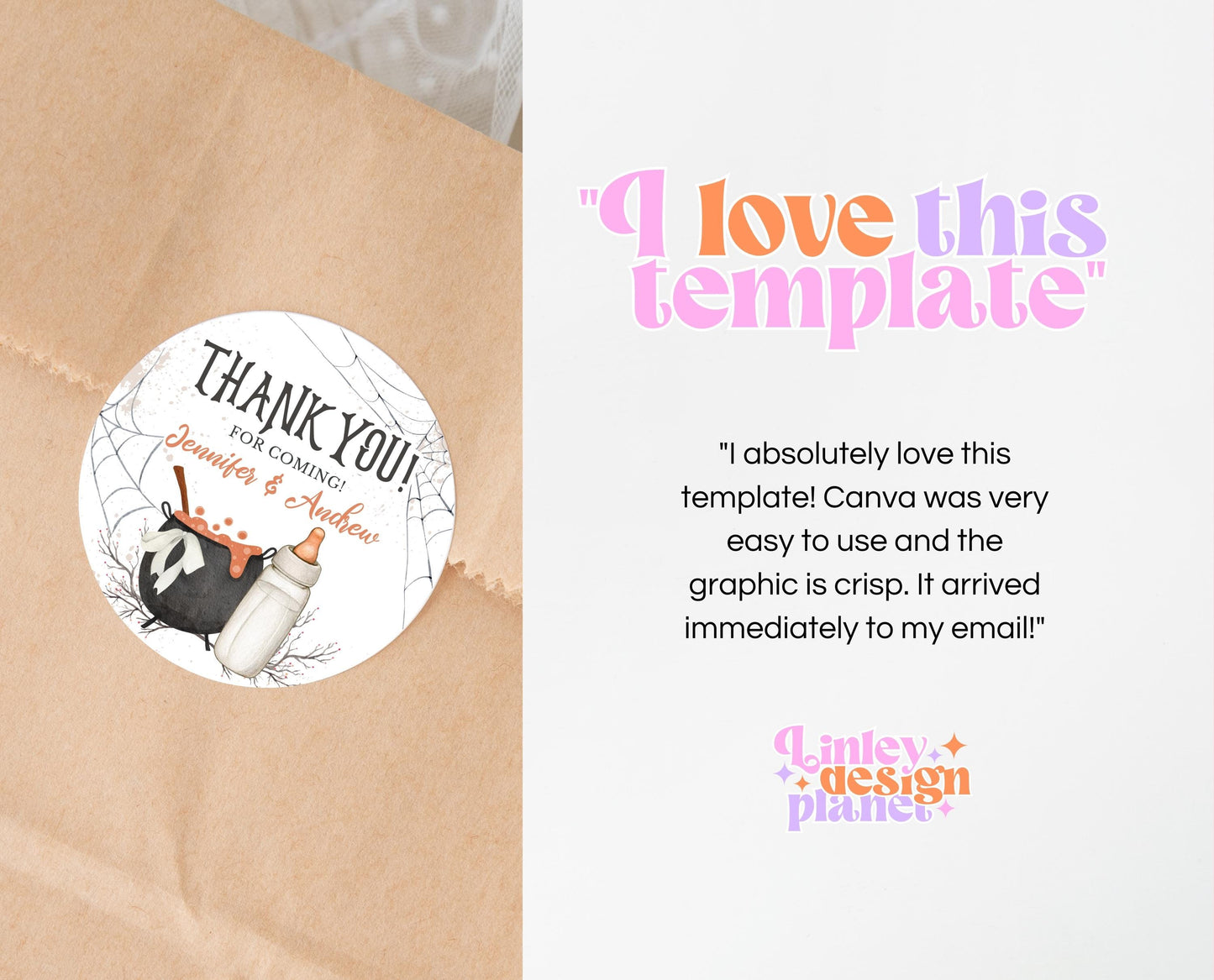 Editable Halloween Thank You Tag, Halloween Baby Shower Favor Tag, A Baby Is Brewing Halloween Baby Shower Tag, Instant Download, HBSC01