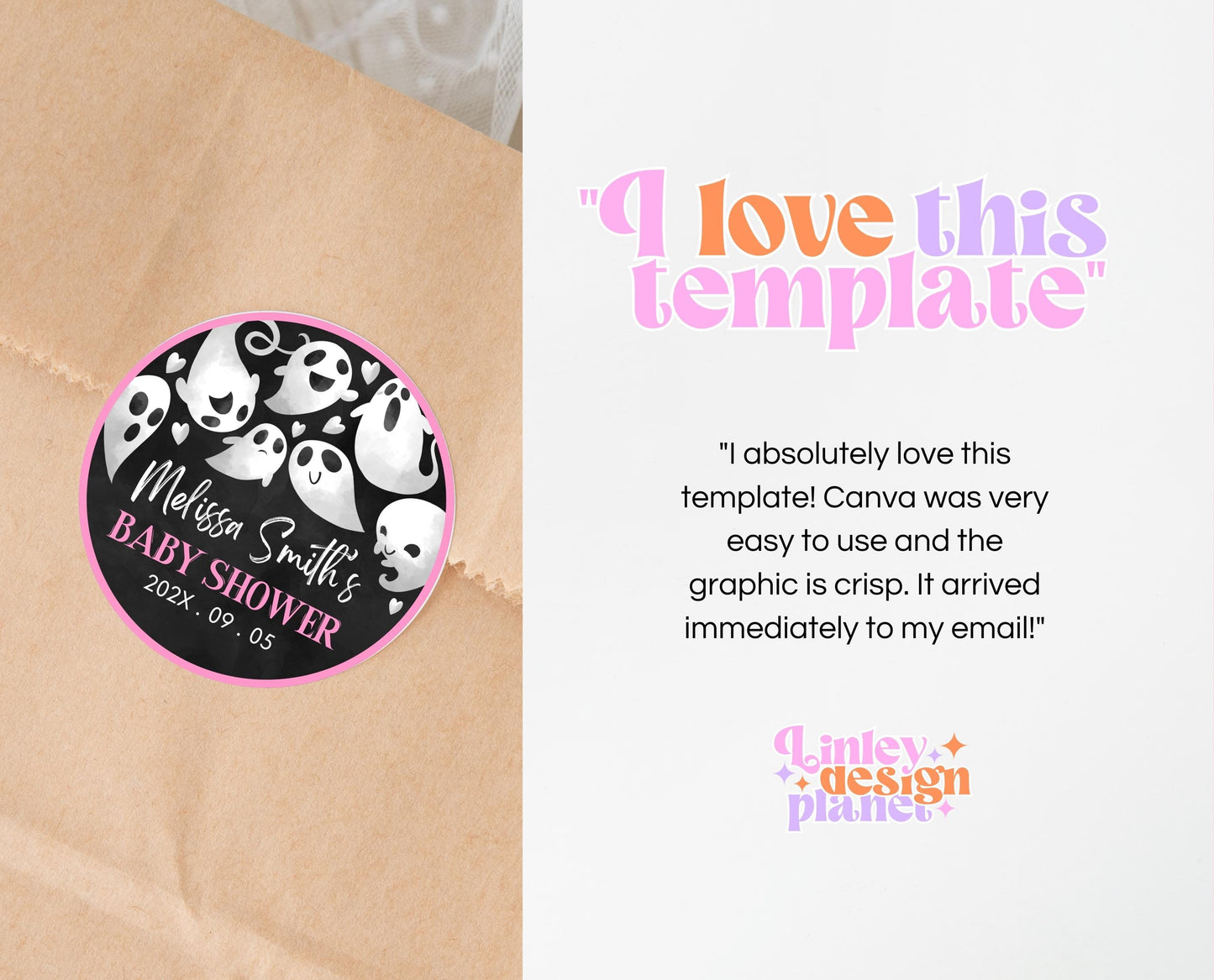Editable Halloween Baby Shower Cupcake Toppers, Pink Girl Halloween Baby Shower Cake Toppers, A Little Boo Is Almost Due Baby Shower, HBSC04