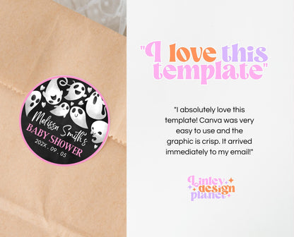 Editable Halloween Baby Shower Cupcake Toppers, Pink Girl Halloween Baby Shower Cake Toppers, A Little Boo Is Almost Due Baby Shower, HBSC04