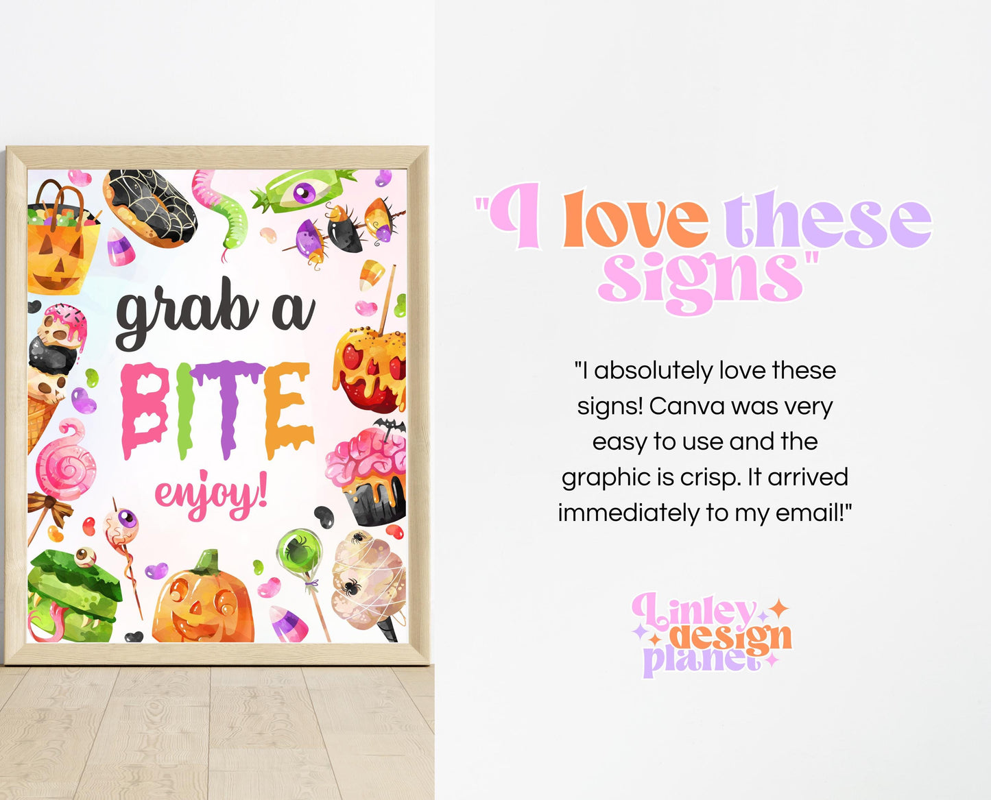 Editable Halloween Candy Birthday Sign Bundle, Halloween Birthday Sign, Halloween Sweets Sign, Pink And Orange, Template, Printable, CHBP01