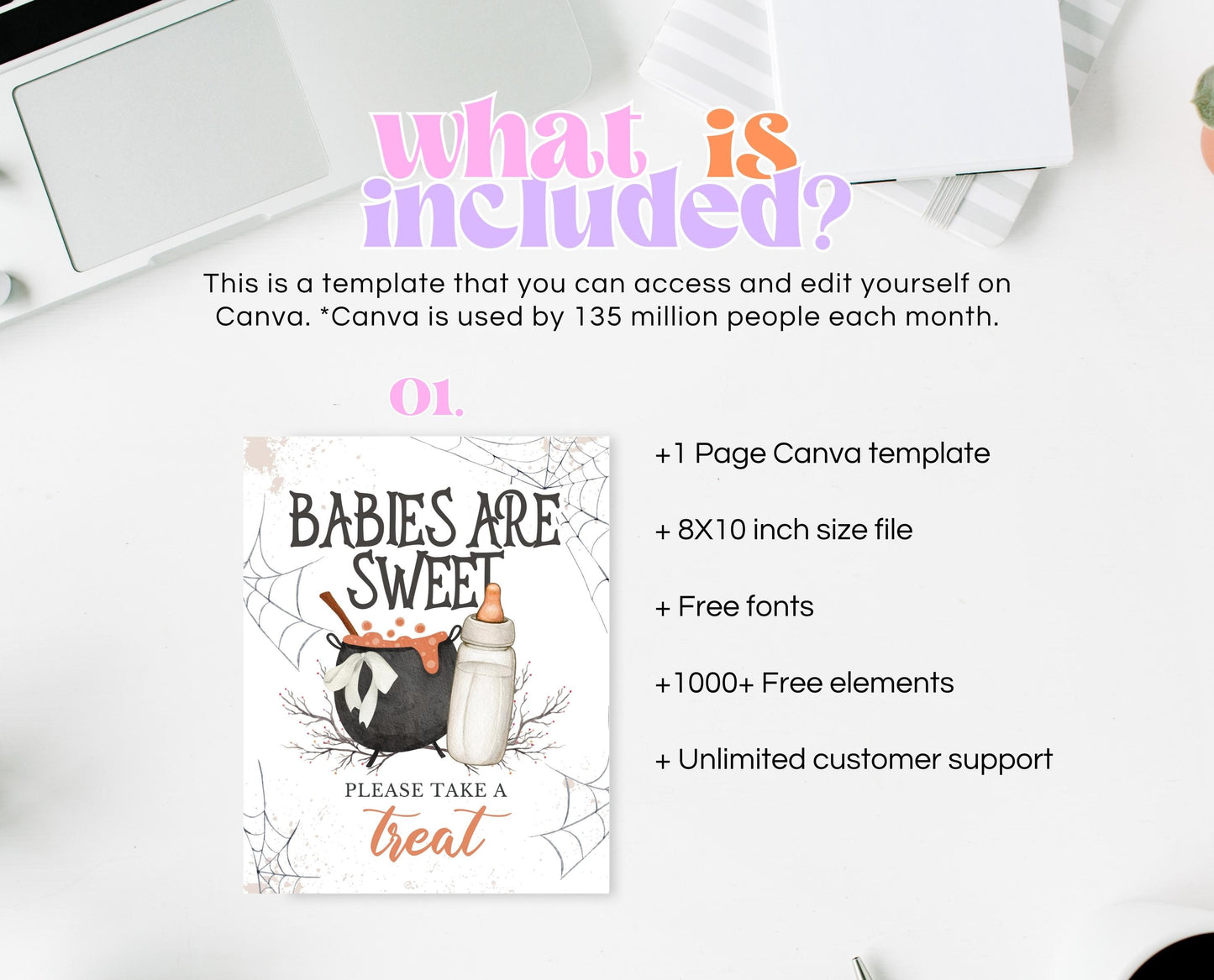 Babies Are Sweet Sign Halloween Baby Shower, Halloween Baby Shower Sign, Printable Halloween Sign, A Baby Is Brewing Halloween, HBSC01