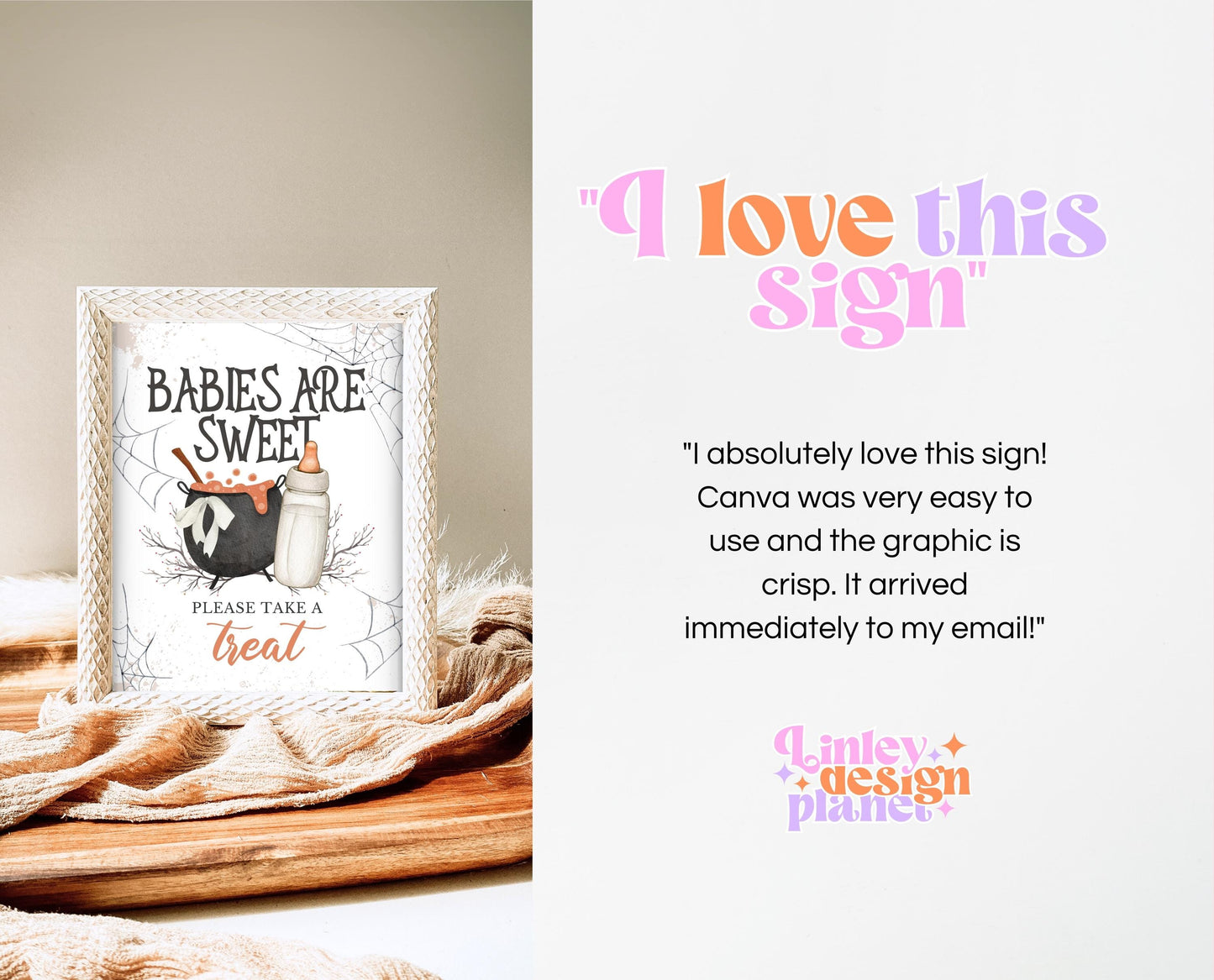 Babies Are Sweet Sign Halloween Baby Shower, Halloween Baby Shower Sign, Printable Halloween Sign, A Baby Is Brewing Halloween, HBSC01