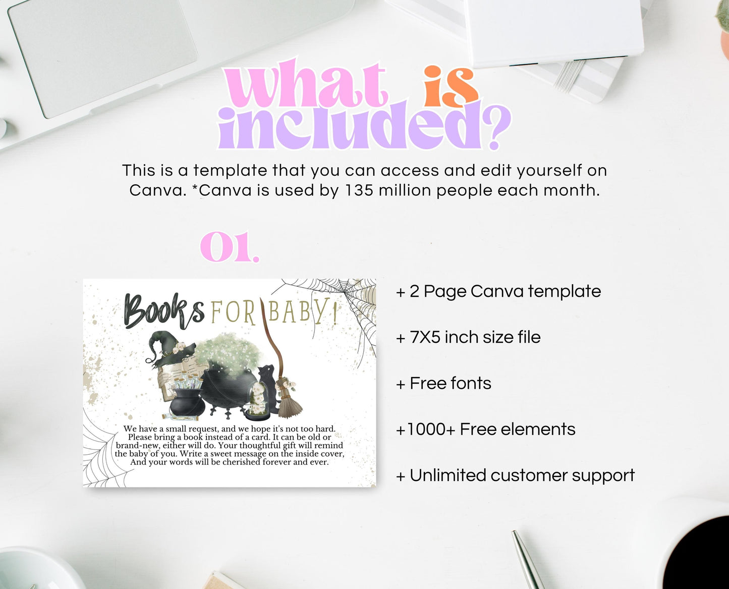Book Insert Card A Baby is Brewing Halloween Baby Shower, Green Cauldron Halloween Baby Shower, Witch Baby Shower, Baby Books Card, HBSC05