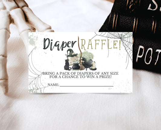 Halloween Diaper Raffle Ticket, Halloween A Baby Is Brewing Baby Shower Game, Halloween Diaper Raffle, Neutral Halloween Baby Shower, HBSC05