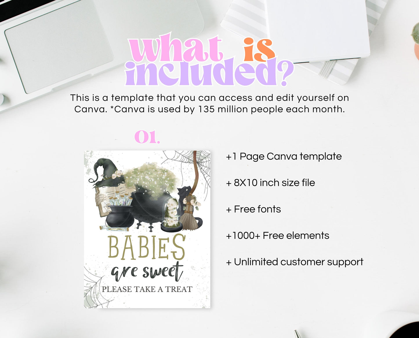 Babies Are Sweet Sign Halloween Baby Shower, Halloween Baby Shower Sign, Printable Halloween Sign, A Baby Is Brewing Baby Shower, HBSC05