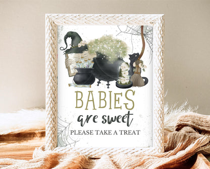 Babies Are Sweet Sign Halloween Baby Shower, Halloween Baby Shower Sign, Printable Halloween Sign, A Baby Is Brewing Baby Shower, HBSC05