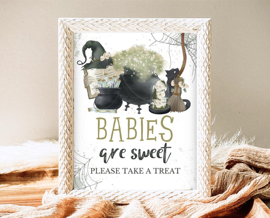 Babies Are Sweet Sign Halloween Baby Shower, Halloween Baby Shower Sign, Printable Halloween Sign, A Baby Is Brewing Baby Shower, HBSC05