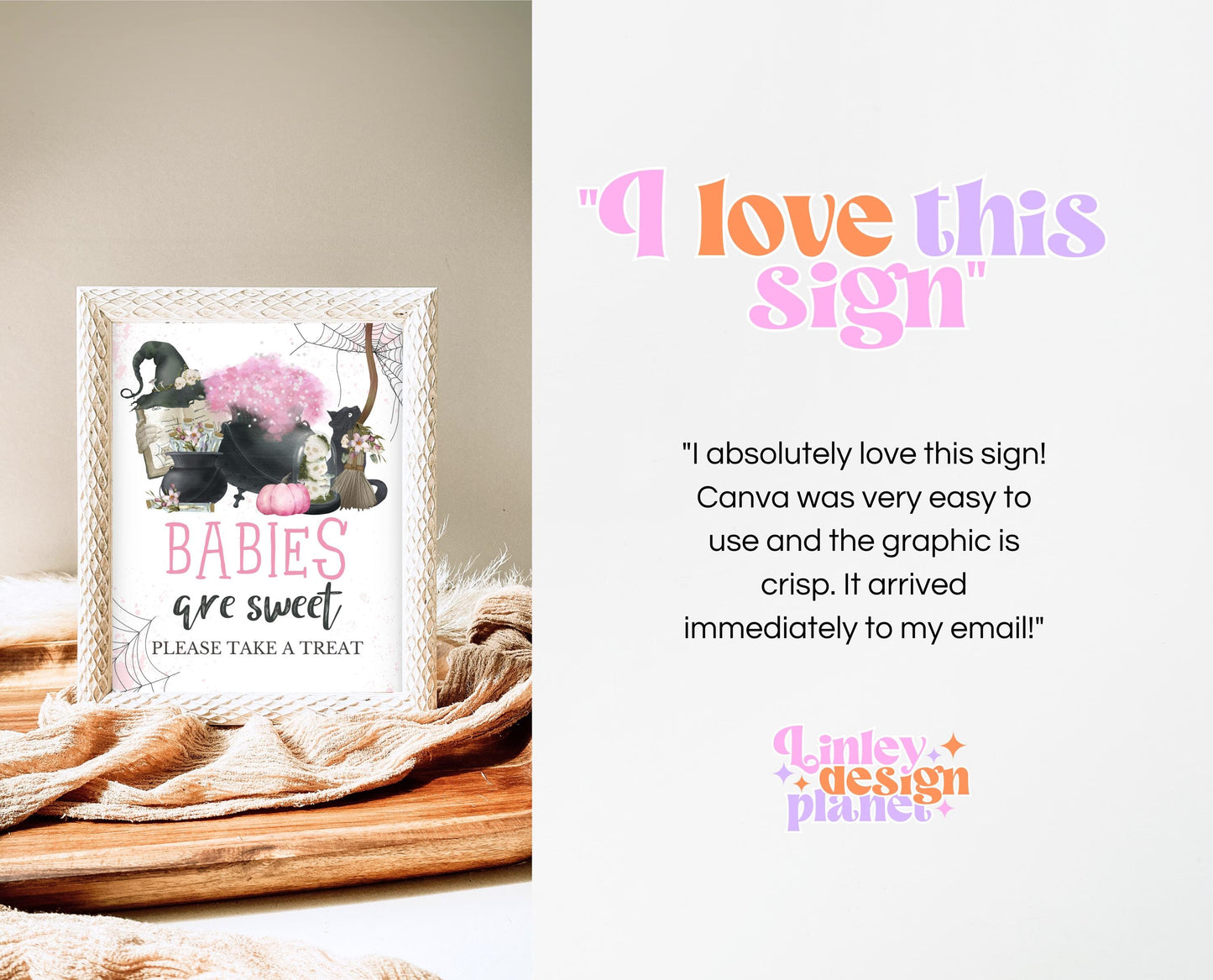 Babies Are Sweet Sign Halloween Baby Shower, Halloween Baby Shower Sign, Printable Halloween Sign, A Baby Is Brewing Baby Shower, HBSC06