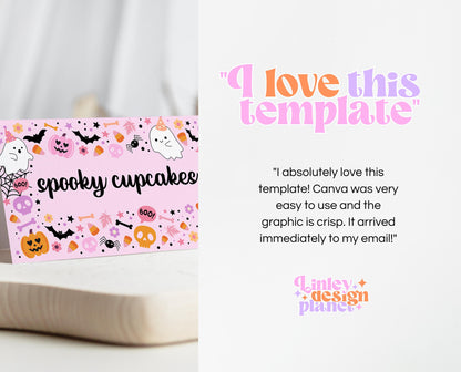 Editable A Little Boo Is Almost Due Baby Shower Food Label, Pink Girl Baby Shower Tent Cards, Halloween Baby Shower Food Cards, HBSC07