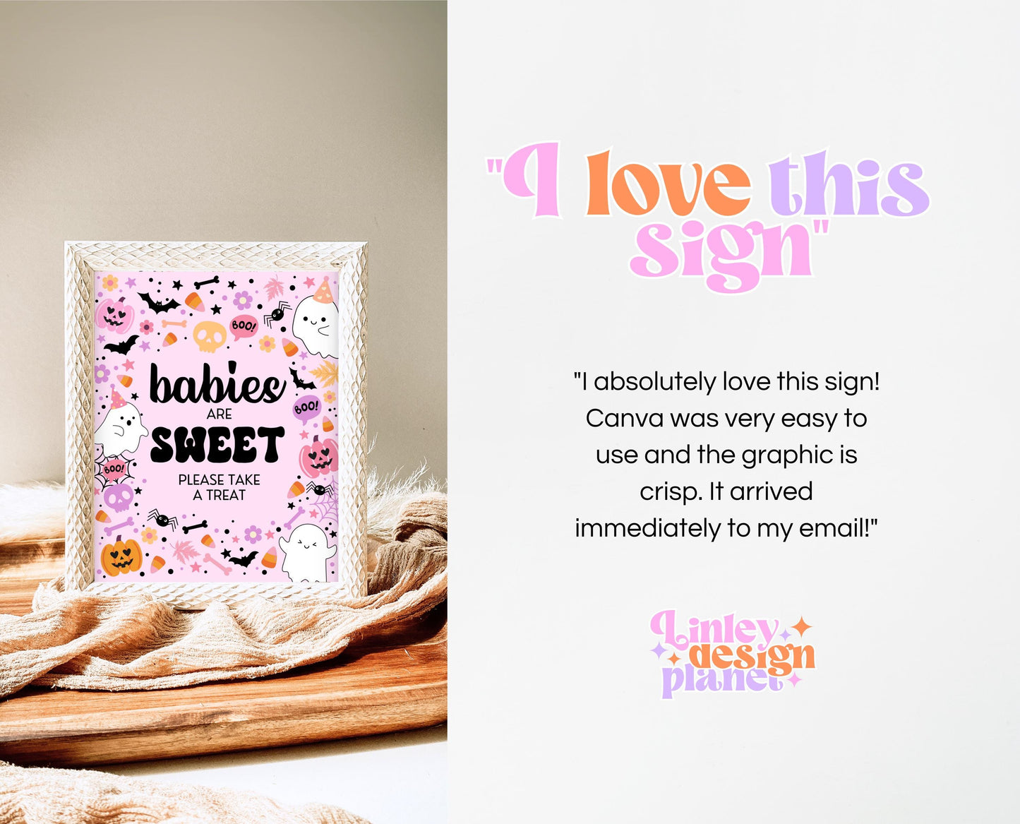 Babies Are Sweet Sign Halloween Baby Shower, Halloween Favors Sign, Printable Halloween Sign, A Little Boo Is Almost Due Baby Shower, HBSC07