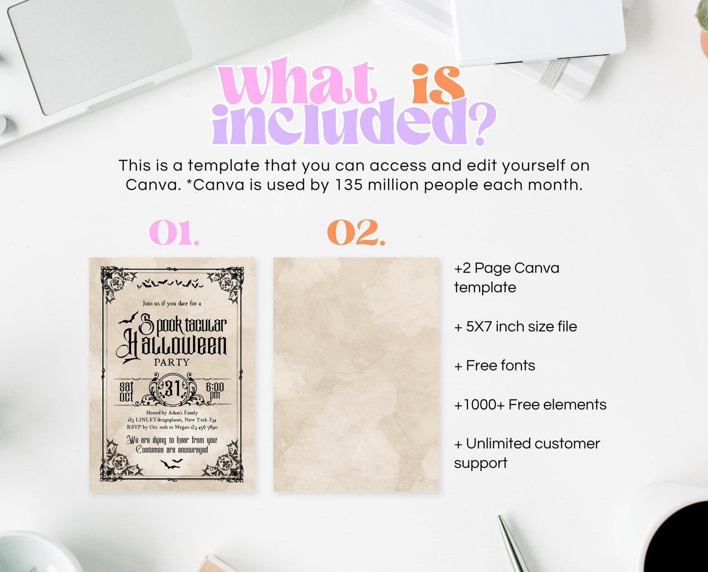 Editable Vintage Halloween Invitation, Vintage Halloween Party Invite, Printable Halloween Birthday Invite, Halloween House Party Invitation
