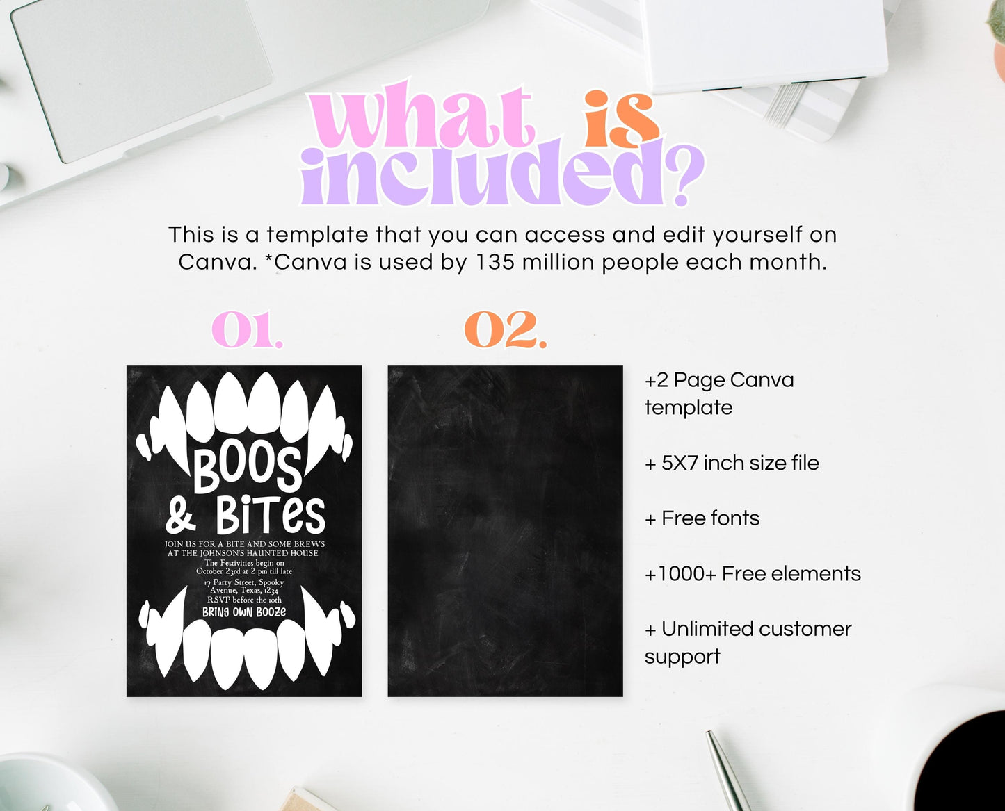 Editable Halloween Costume Party Invitation, Halloween Booze Party Invite, Printable Vampire Invite, Boos And Bites Invitation
