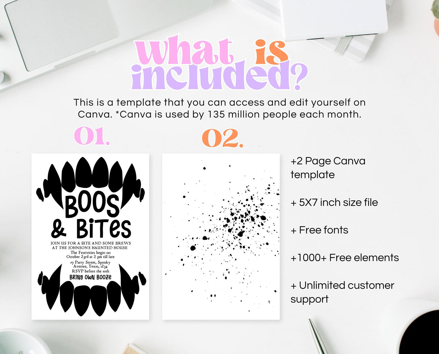 Editable Halloween Vampire Party Invitation, Halloween Booze Party Invite, Printable Halloween Costume Party Invite, Boos And Bites Invite