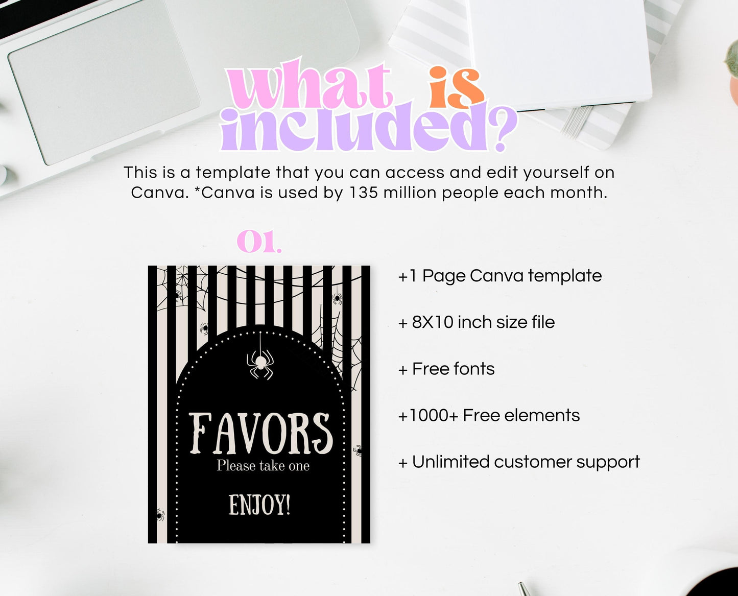 Favors Sign Halloween Baby Shower, Black Halloween Baby Shower Sign, Printable Halloween Sign, Spider Halloween Baby Shower, HBSC02