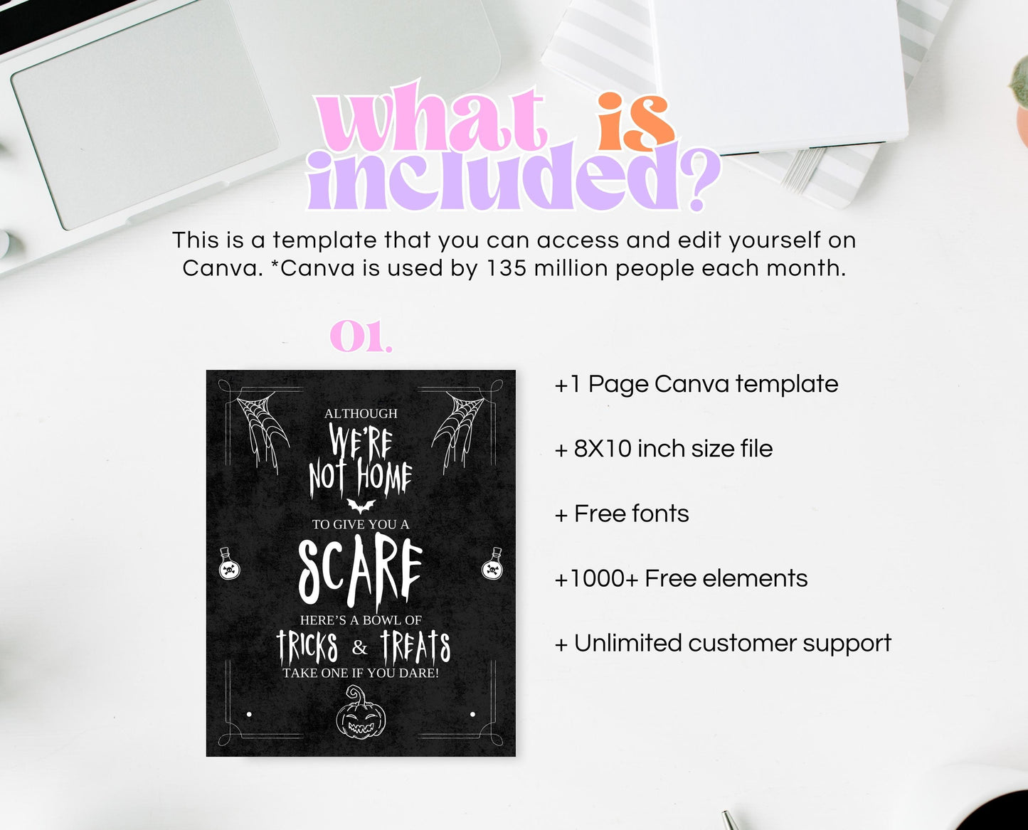 Editable Halloween Trick Or Treat Sign, Halloween Away From Home Sign, Printable Halloween Sign, Please Take One Sign Halloween, Download