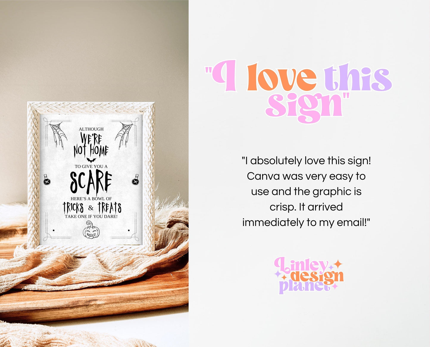 Editable Halloween Trick Or Treat Sign, Halloween Away From Home Sign, Printable Halloween Sign, Please Take One Sign Halloween, Download