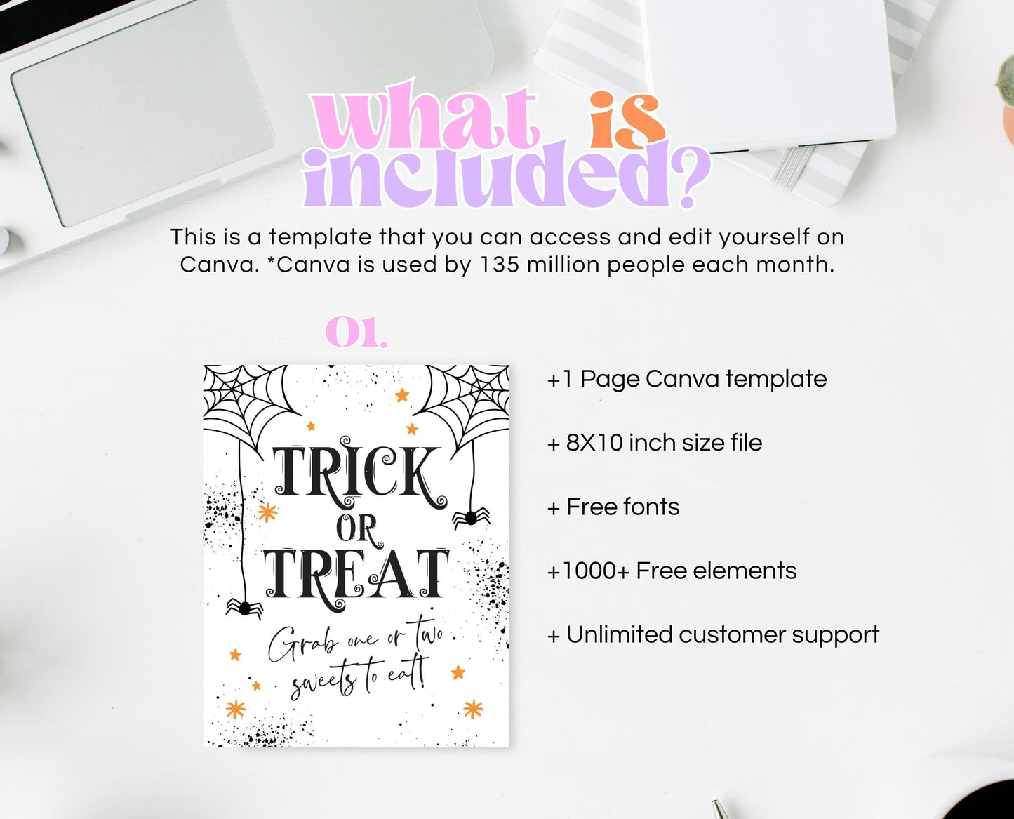 Printable Please Take One Treat Sign, Halloween Trick-Or-Treat Sign, Passing Out Candy, Please Take a Treat Sign, Halloween Candy Sign